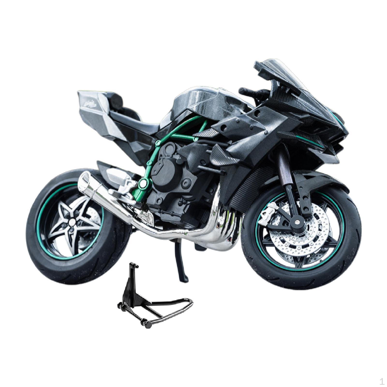 

1/10 Scale Motorcycle Model Motorbike Toy,Collection,Alloy Sturdy Ornament Realistic with Sound and Gray