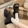 Fashion Women Platform Vintage Shoes Black Oxford Shoes Autumn Brown PU Leather Loafers Women Fashion Female Thick Sole Shoes
