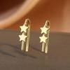 Electroplated 18K Gold Earrings, Sweet And Delicate Star Stud Earrings, Versatile Ear Hook Design Earrings, Women
