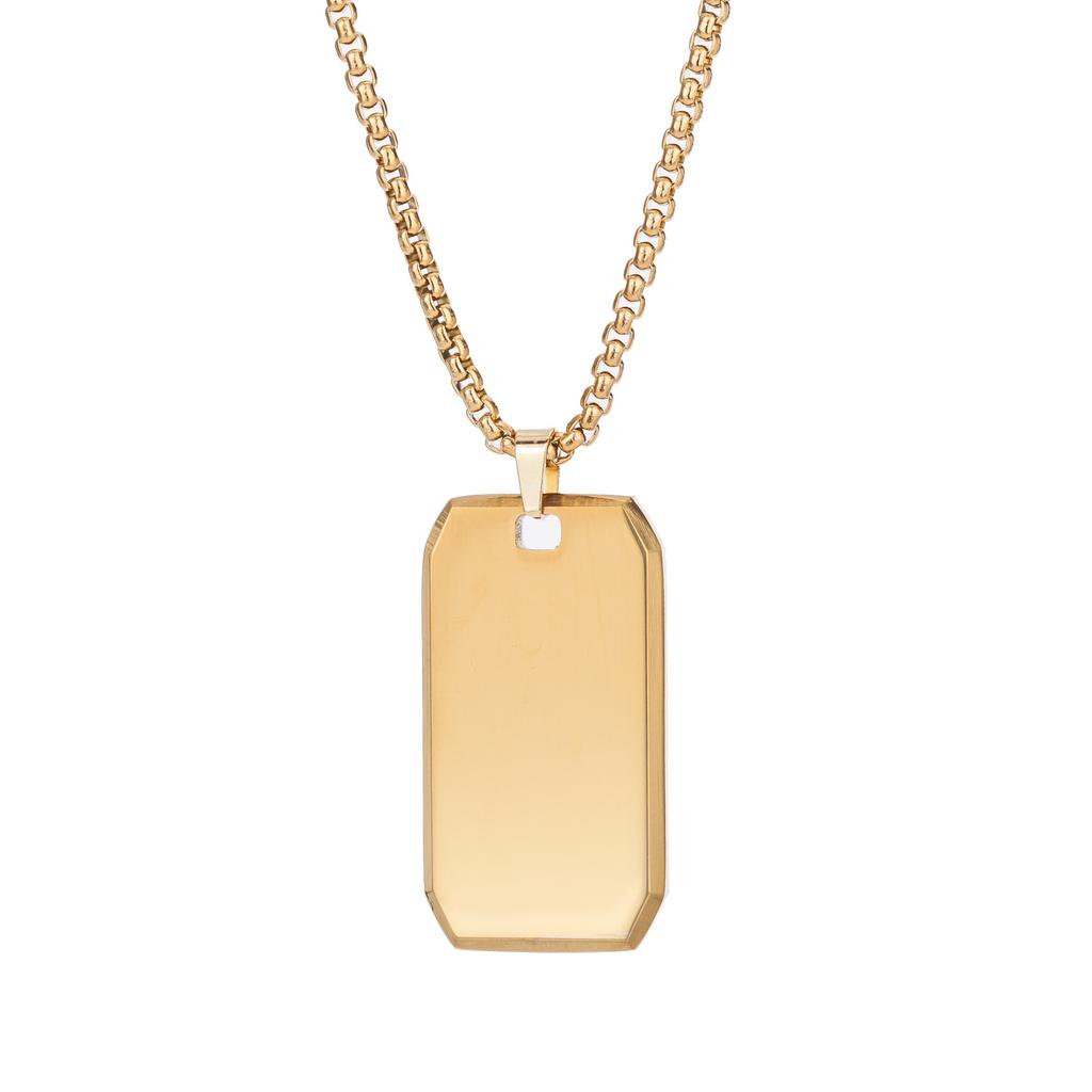 Glossy Military Brand Pendant European and American Men's Tag Necklace Accessories Long Chain
