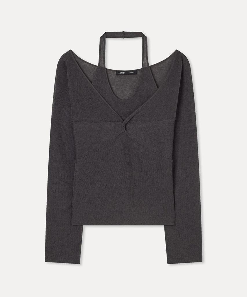 MIXXO See-Through Layered Twist Knit_Miwkag709T