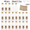 40pcs Halloween Mini Bottle,clear,Plastic,with caps,Labels,Gifts for Family & Friends,Halloween Parties,Indoor Decor,party favor