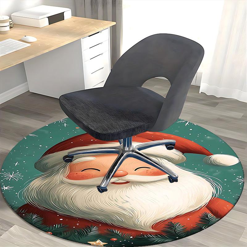 

1pc Christmas Santa Claus Chair Mat - Anime Cartoon Design, Non-Slip Carpet for Office Chairs, Festive Gift, All Seasons, Home Decor, Living Room, Bed 80cm by 80cm