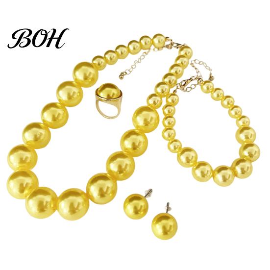 Faux Pearl Jewelry 3Pcs/Set Imitation Pearls Set, Adjustable Length Choker Necklace with Ear Studs Gift And Bracelet, Set for Weddings Banquets