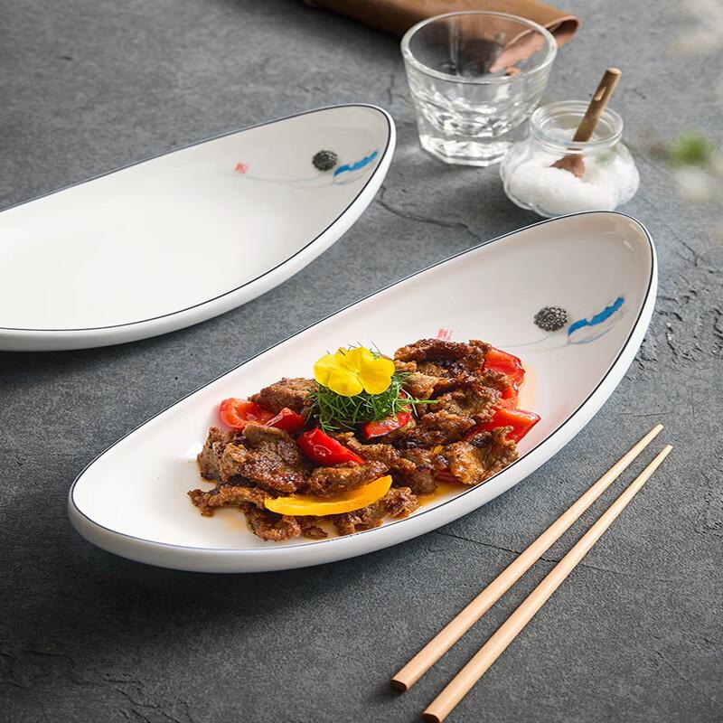 Nordic Style Boat-Shaped Ceramic Serving Plate