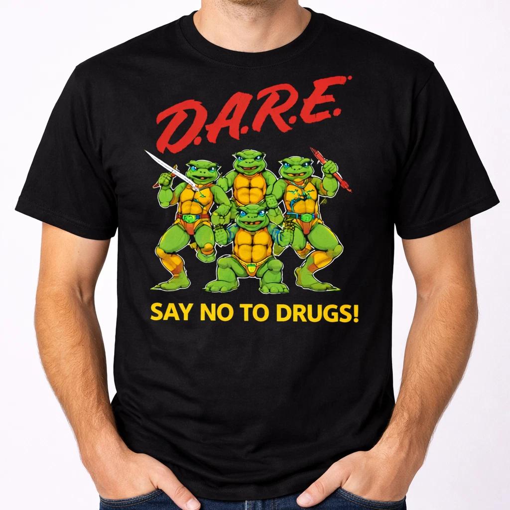 DARE Say No To Drugs Ninja Turtles Retro Vintage T Shirt - Unisex -Size S-4XL XL