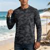 Men's UPF50+ Sun Protection Long Sleeve Shirt Stretch Outdoor Sports Performance Top Lightweight Breathable Fabric