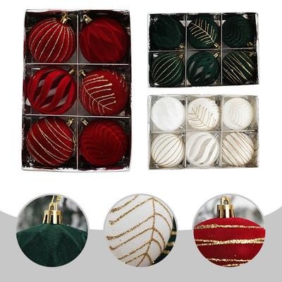 Create Festive Atmosphere with 8cm Wine Red Green Christmas Balls Set