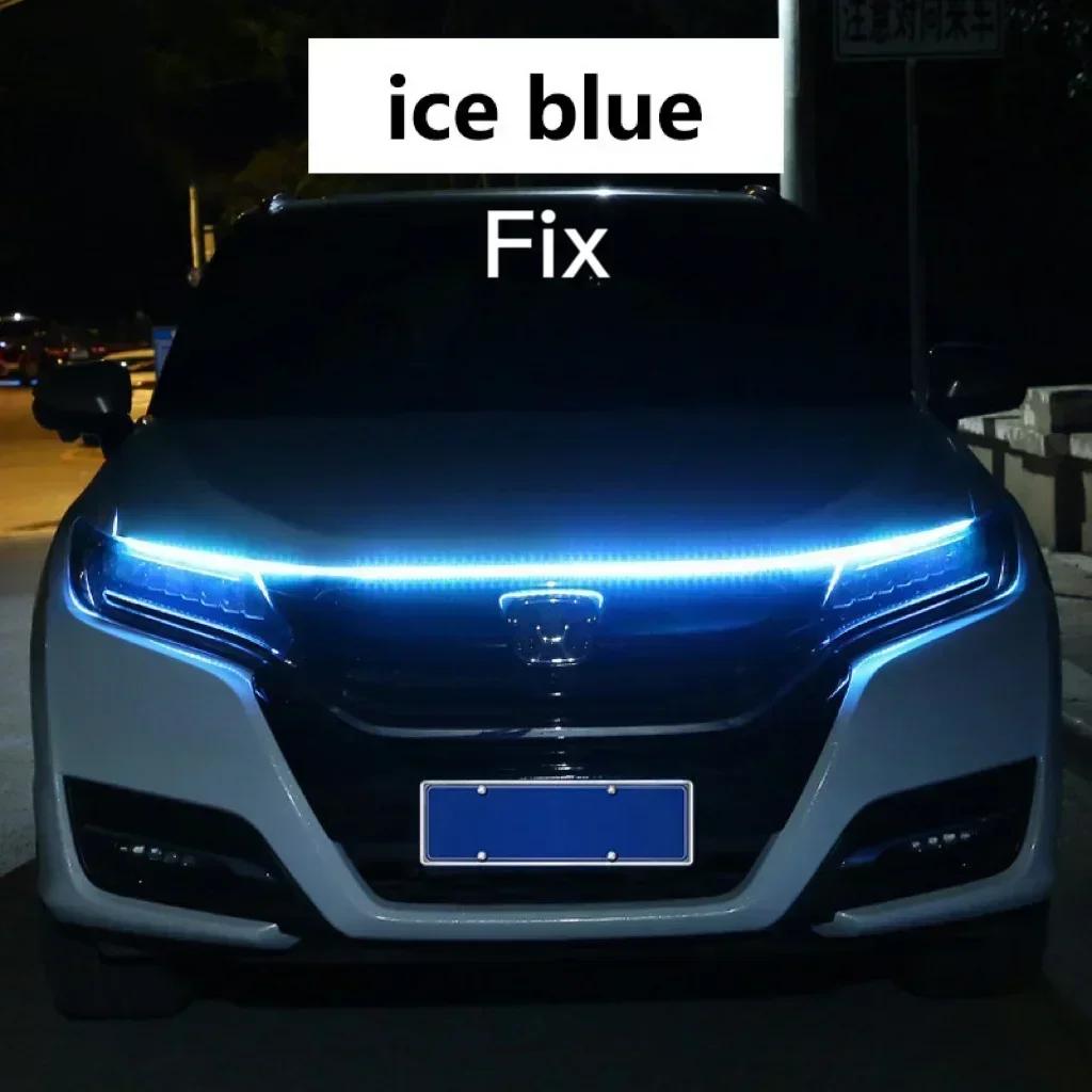DIY Car Hood Light Daytime Running Strip Lighting Flexible Decorative Ambient Neon Lamp Atmosphere Backlight 12V