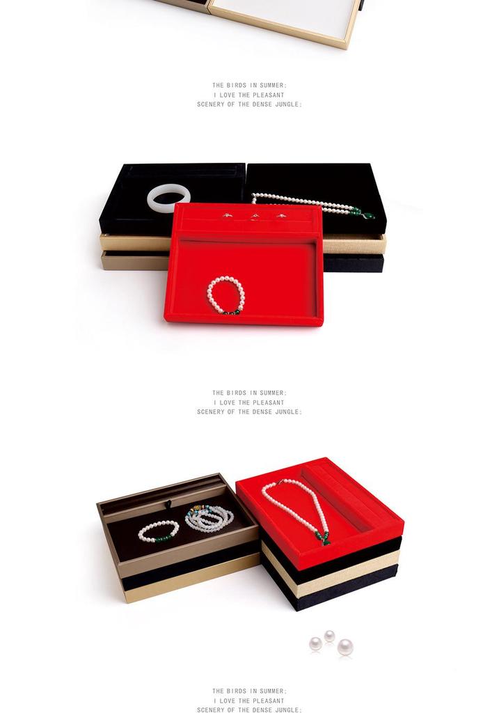 PU Leather Double-Sided Jewelry Tray for Necklaces & Rings - Small Display for Accessories or Jade Ware