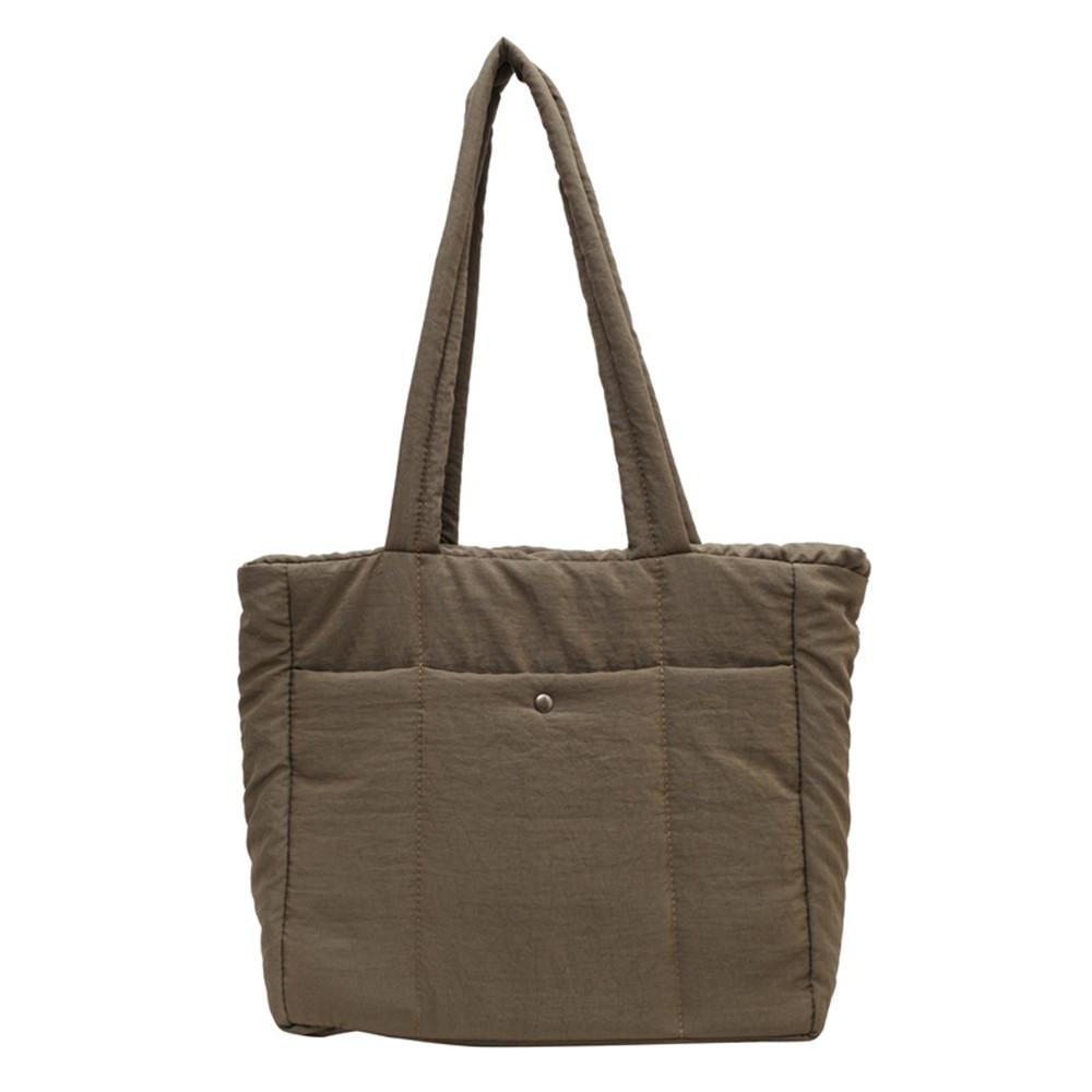 Women Padded Shoulder Bag Solid Color Large Capacity Fashion Laptop Handbag Soft Buffer Carrying Bag