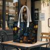 Halloween Gothic Lantern Print Stylish Casual Tote Bag for Outdoor Daily Use