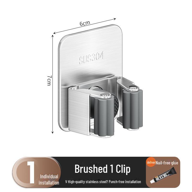 

Крепление для вешалки для швабры из нержавеющей стали для ванной и кухни без сверления