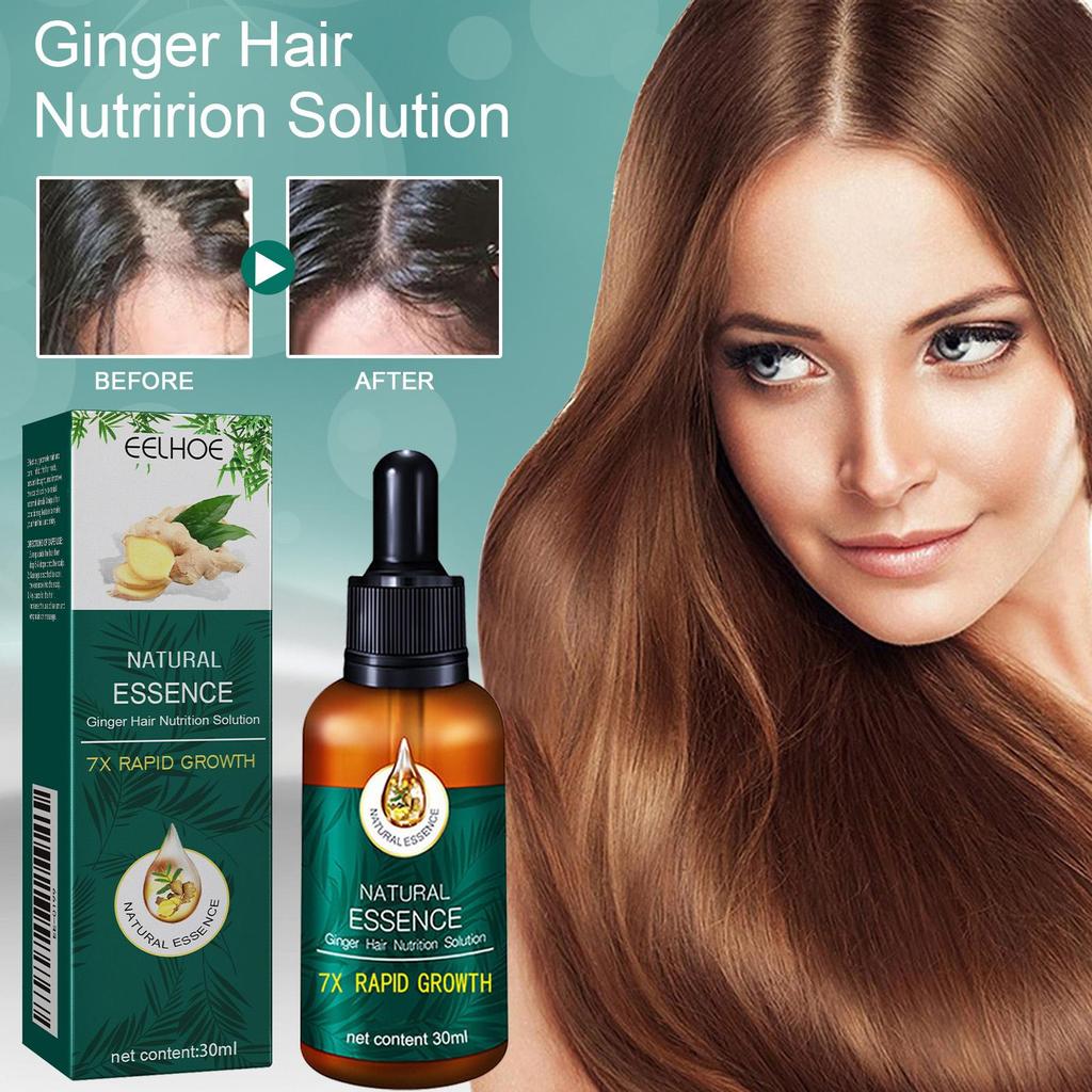 EELHOE Huile de Traitement Capillaire au Gingembre Réparation des Follicules Capillaires Douceur & Brillance des Cheveux Huile de Traitement Capillaire