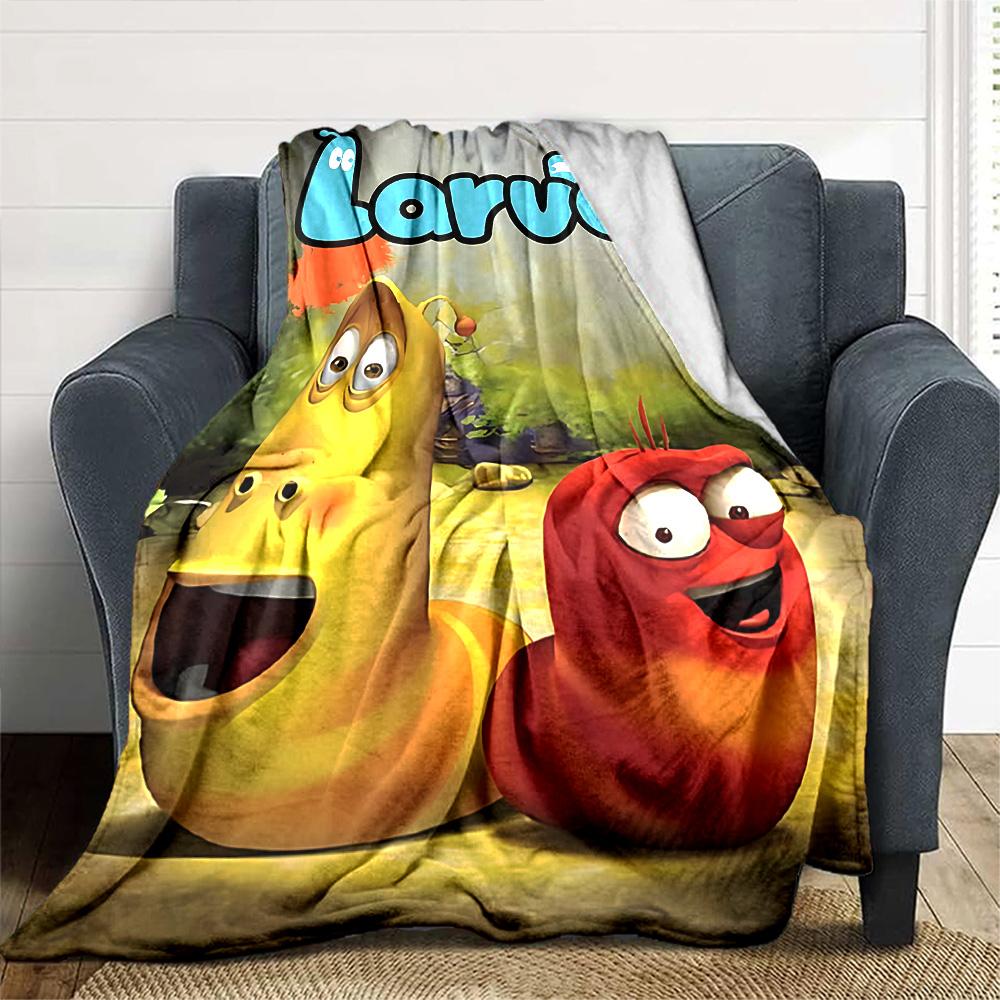 Larva Adventure Forest Flannel Blanket Super Soft Warm Cozy Blanket For Sofa Bed Office Travel Allseason Home Decor Gift