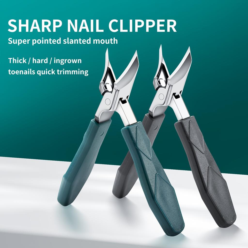 Nail Clipper Splash-Proof Super Pointed Slanted Mouth Nail Cutter Thick Hard Ingrown Toenails Trimmer Manicure Pedicure Tools