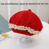 Soft Cotton Baby Beret Hat Lace Ruffled Pullover Hat Fashion Knitted Hat  For Toddlers