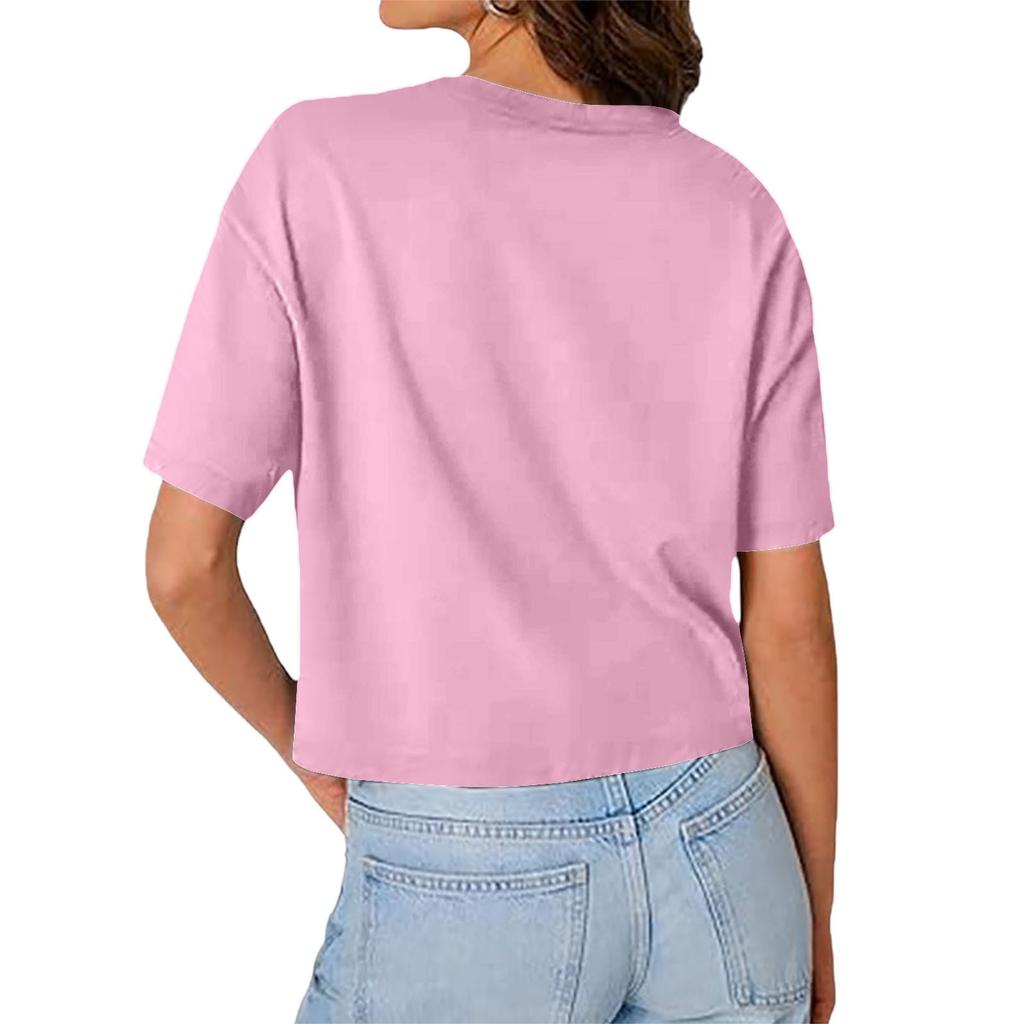 Women's Cropped Tops Oversized Sports T-shirts Short-sleeved T-shirts Casual Trendy Fashion Clothing