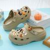 Women S Platform Clog Sandals With Dog Pattern Lightweight Beach Shoes