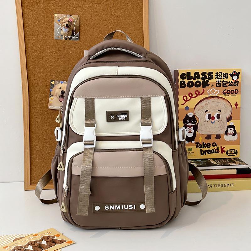 High Value, Fresh, Sweet and Cute Contrasting Color Splicing Backpack, Lightweight Backpack for Junior High School Students
