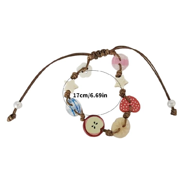 Practical Apples Designs Bracelet Jewelry Accessory for Stylish Girls Craft from Sturdy Resin for Trendy Look Styles