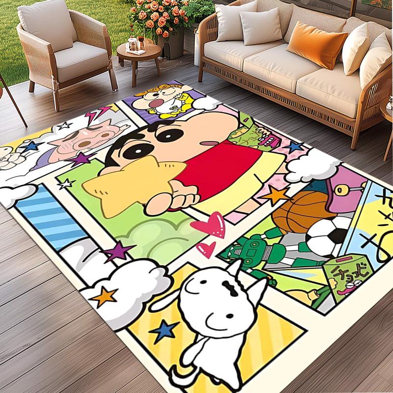Crayon Shin Print Rug, Washable Floor Carpet, For Entryway Dorm Laundry Room Office Study, Home Decor Birthday Christmas Gift
