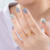 Minimalist Hollow Moon Phase Pattern Matching Couple Rings Closed Band