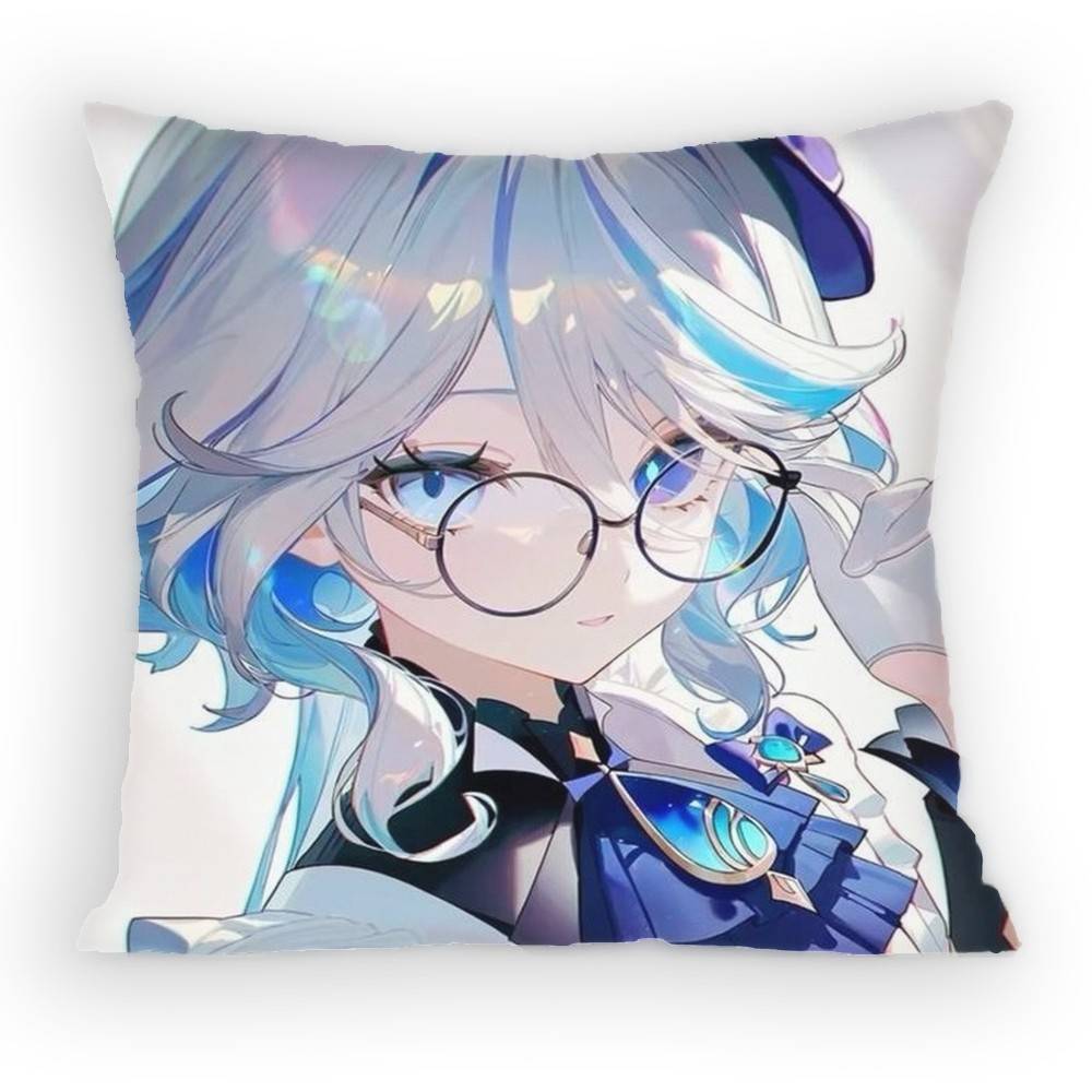 Hydro Archon of Fontaine Furina Pillow Case Antidustmite Pillowcase Invisible zipper silky short plush Sofa cushion cover