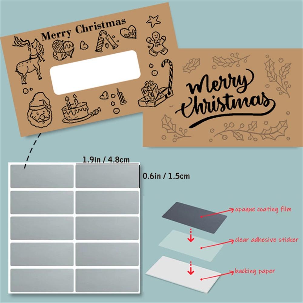 50 DIY Scratch-Off Cards Set, Blank Cards + Silver Stickers, 5 Designs, Surprise Gift & Party Game Cards