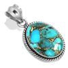 925 Sterlingsilber Anhänger Damen Edelstein Handgefertigter Schmuck Neujahrsgeschenk Blau Grün Lila Kupfer Türkis Perle Lapislazuli Perlmutt Solitär