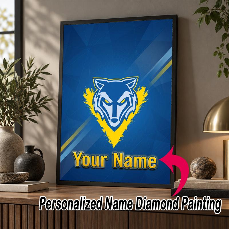 Custom Name Warrington Wolves 5D Diamond Painting Personalized Full Drill Diamond Art Kit Gift