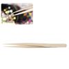 Multifunctional Nail Art Tweezers Steel Golden Straight Tweezers for Eyelashes Manicure