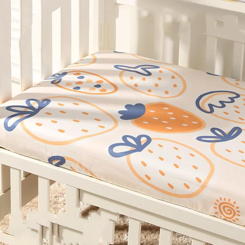 Pure Cotton Baby Mattress Cover Child Infant Newborn Fitted Sheet Soft Breathable Twill Cotton Bedding Size 120 X 65cm Mattress
