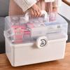 3-Tier Medicine Storage Box First Aid Kit Container Portable Plastic Medicine Storage Organizer Multipurpose Drug Distribution