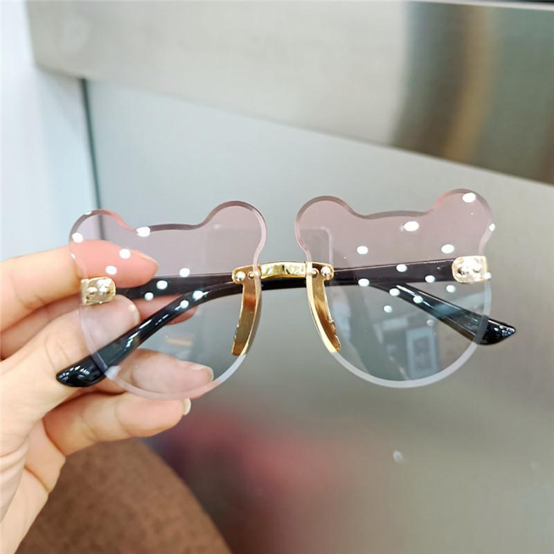 Kids Sun Sunglasses Bear Shape Children Glasses Trendy Girls Cartoon Eyeglasses Shades Driver Anti-Glare Boys Cartoon Sunglasses
