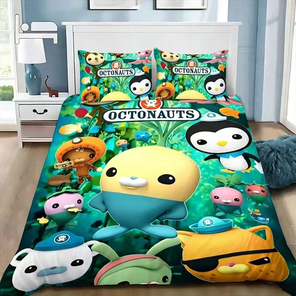 Cartoon Octonauts Duvet Cover Pillowcase Bedding Set Adult Boy Girl Bedroom Decoration Children Gift Single Double Large Size