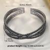 Multi Rows Zircon Crystal Cuff Bracelet Silver Color Open Bangle Jewelry  For Wedding