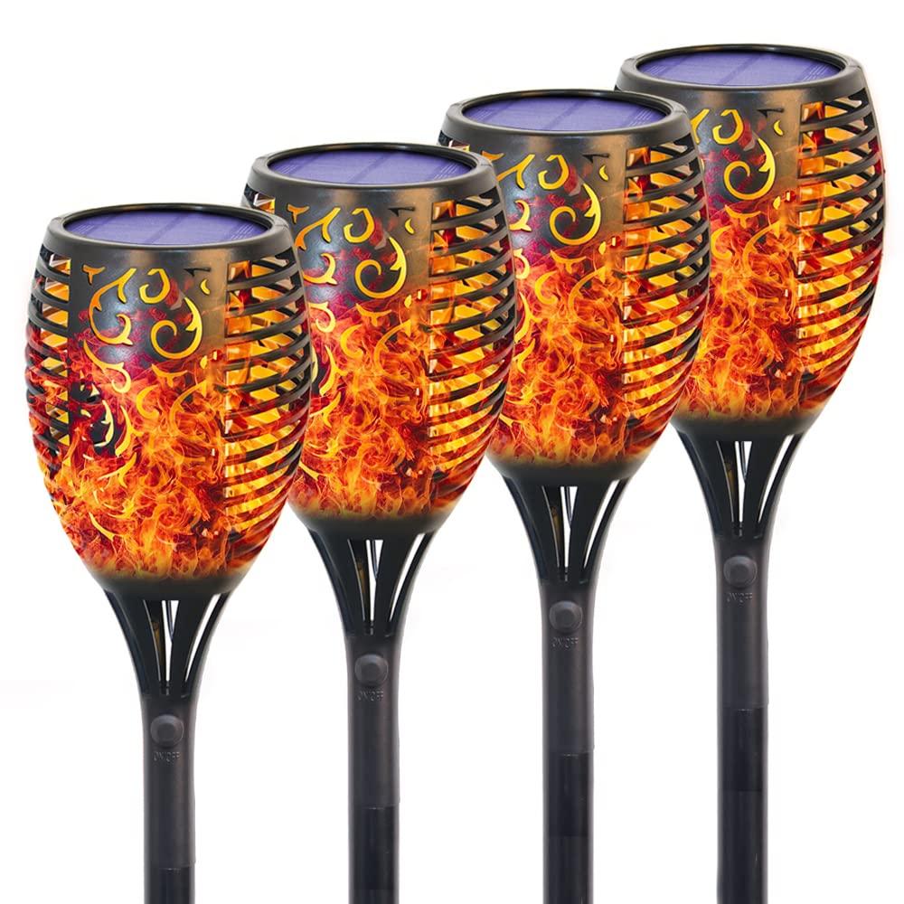 

GLOWDAWN Solar Outdoor Flame Solar Torch Lights with 96 IP65 Automatic Garden LED Easy for Garden and More of Lights, Lights, Built-in Bulbs,