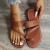 Summer Solid Color Flat Sandals Fashion Open Toe Outdoor Slippers Casual Beach Women's Shoes Plus Size