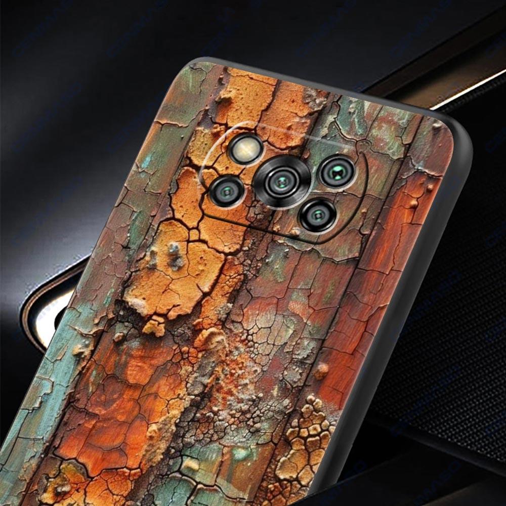 Vintage Industrial Style Rusty Phone Case for Xiaomi Poco F7 F6 F5 F4 F3 X6 X5 X4 X3 NFC F7 Ultra M4 C51 C55 GT Soft TPU Cover