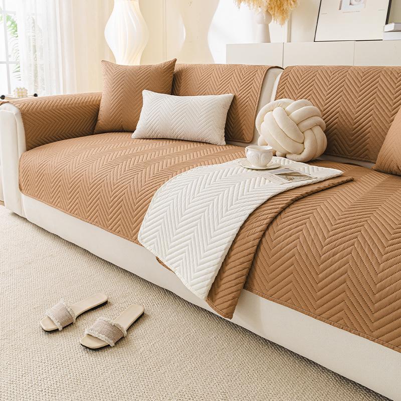 All-Season Waterproof & Non-Slip Brushed Fabric Sofa Cushion Cover