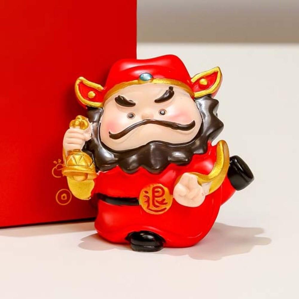 Resin Chinese New Year Figurines Chinese God New Year Mascot Doll Office