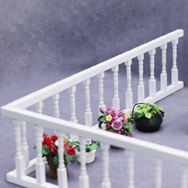 Dollhouse Mini Furniture Balcony Handrail Micro Scene Model Modern Wood Fence