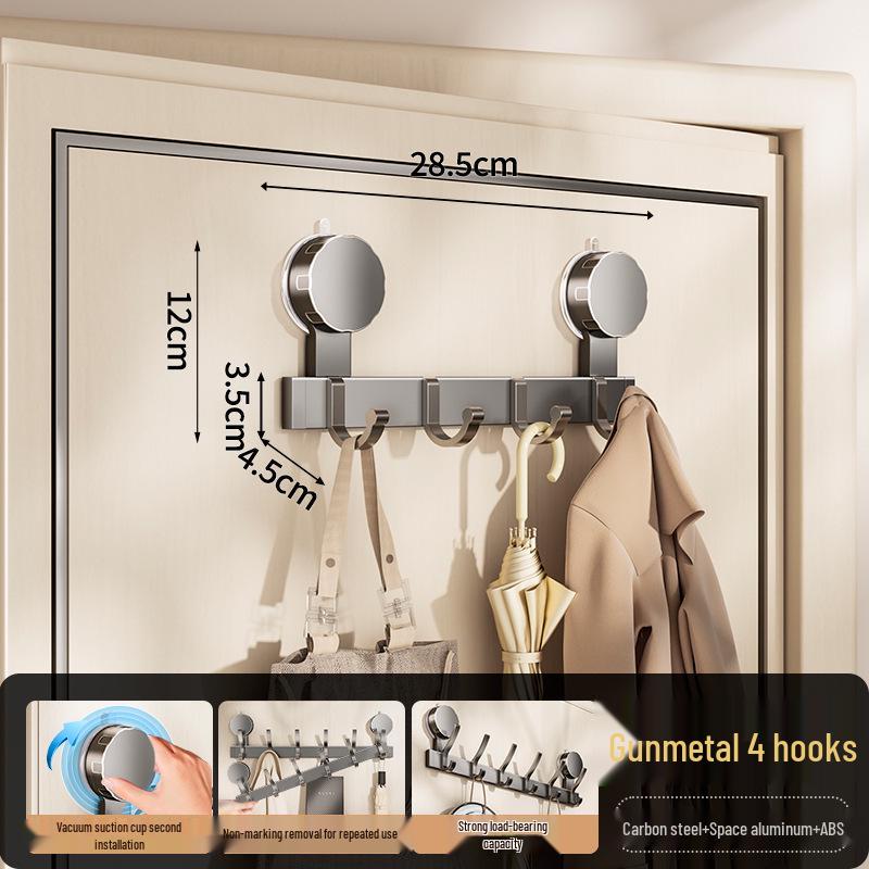 Strong Adhesive No-Drill Suction Cup Door Hook for Clothes and Storage
