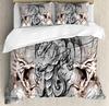 Japanese Dragon Bedding Set For Bedroom Bed Home Tribal Tattoo Style Asian Indigenous Cre Duvet Cover Quilt Cover And Pillowcase