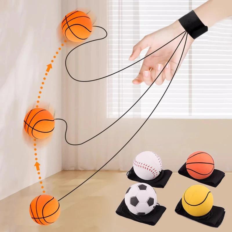 Pelota Esponja De Retorno Elástica Para Niños, JuegoCuerdas Nailon, Ejercicios, Pelota Mano Goma, Juguetes Para