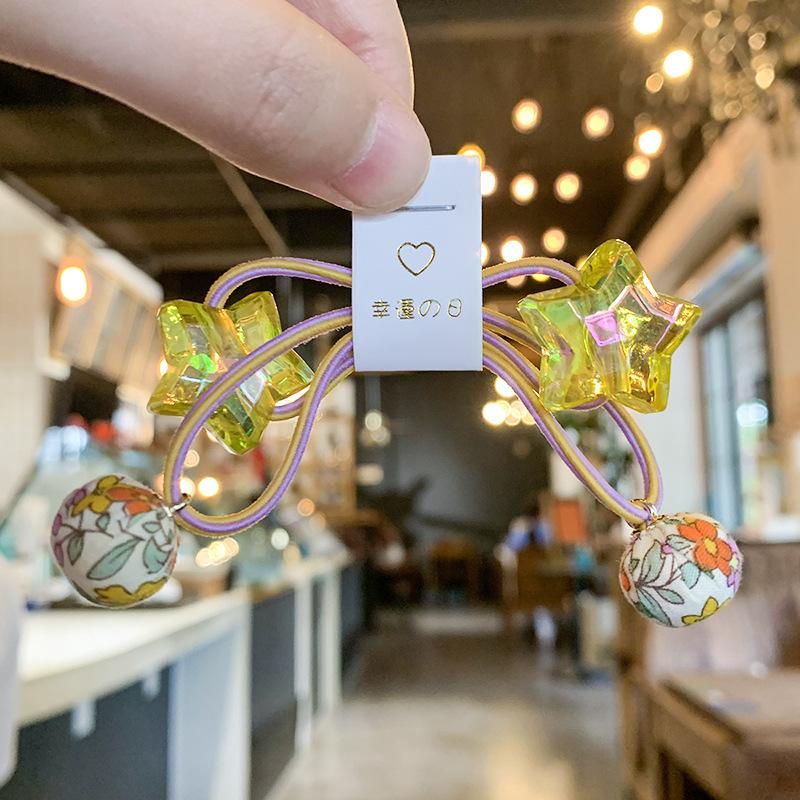 2 STK Søt Prinsesse Femstjerners Farge Dobbelthodet Hodeplagg Barn Elastiske Hårbånd Barn Tau Jenter Tilbehør Baby Hodeplagg