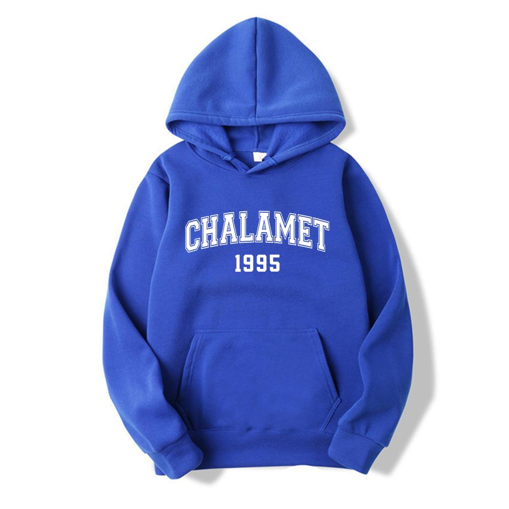 Толстовка с капюшоном Chalamet 1995 года Timothee Chalamet толстовка с капюшоном длинный рукав повседневные толстовки с капюшоном лучший подарок для фанатов S синий 1490₽