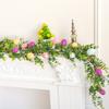 1pc 66.9 Inch Handmade Easter Garland, Indoor/Outdoor Decor with Mini Eggs and Eucalyptus Leaves for Easter Celebration