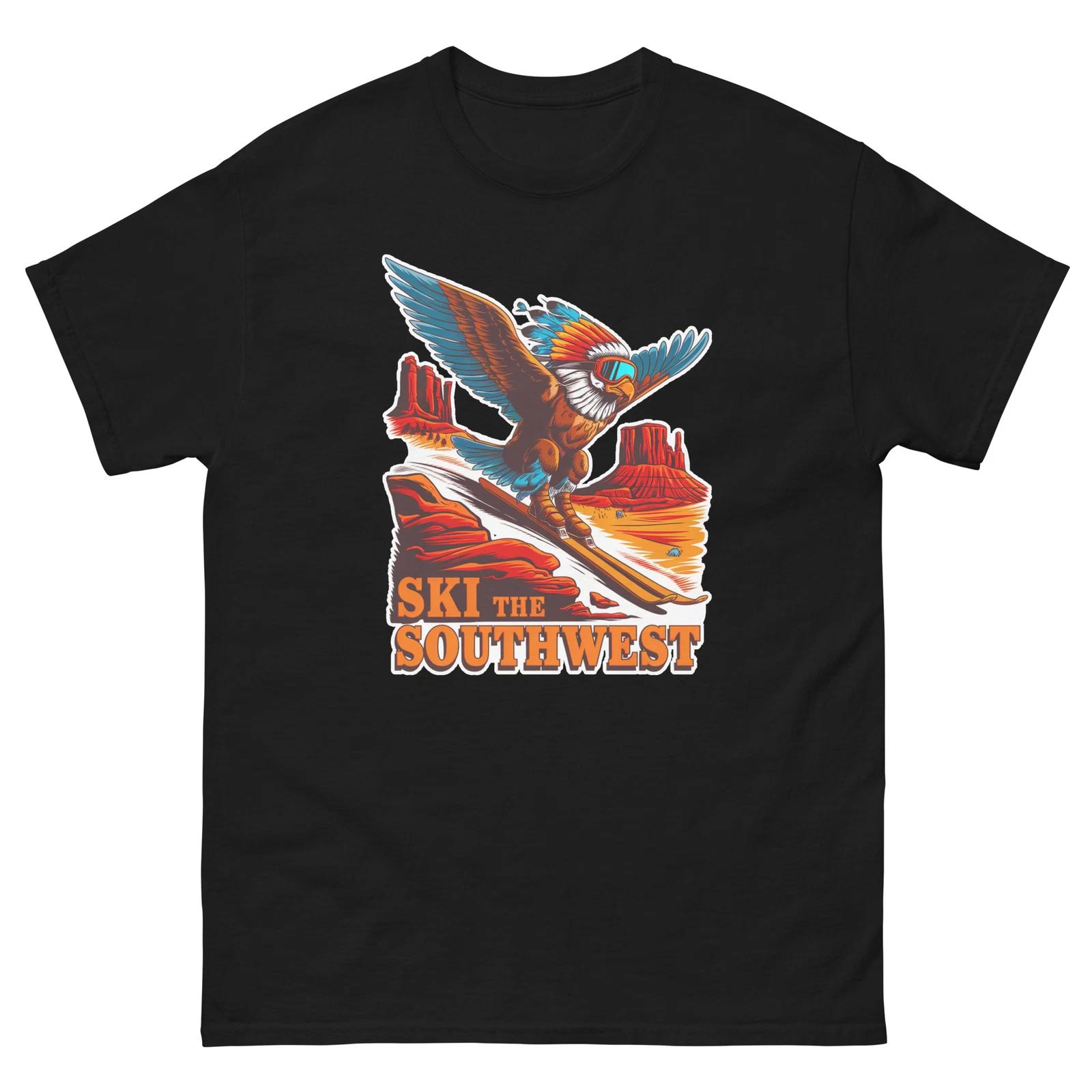 Ski The Southwest Thunderbird Skiing Skier Animal T-Shirt XL
